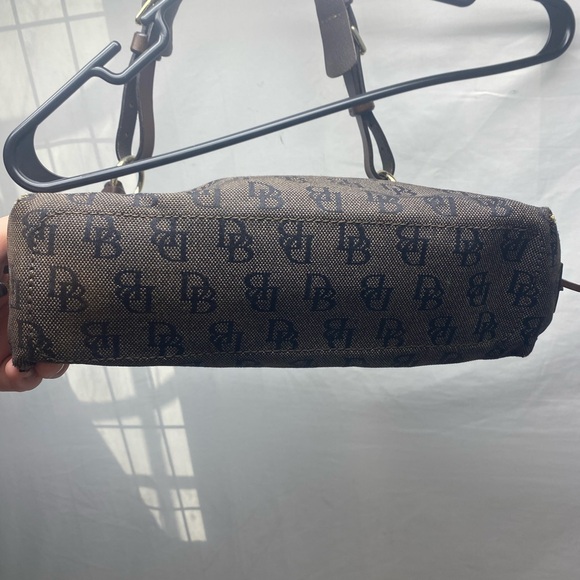 Vintage Dooney & Bourke Brown Monogram Canvas Shoulder Bag Leather - Picture 7 of 14